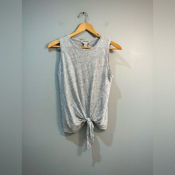 Gray Banana Republic Linen Tie-Front Tank Size XS EUC - Picture 4 of 6